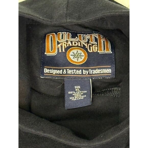Duluth Trading Company Turtle Neck Knit Shirt Pullover Size XL Black 100% Cotton - Picture 6 of 10